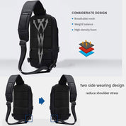 Stylish Multi-Pocket Sling Bag with Passport Lock and USB Charging Port