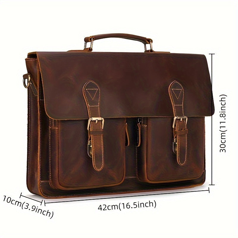 Jesse | Vintage Leather Crossbody Messenger Laptop Handbag