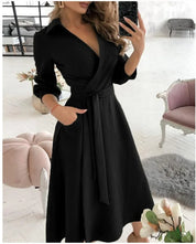 Juliet | Classic V-Neck Midi Dress - Captivating Charm for Formal Affairs