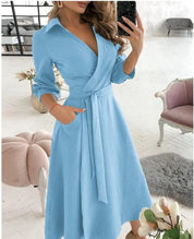 Juliet | Classic V-Neck Midi Dress - Captivating Charm for Formal Affairs