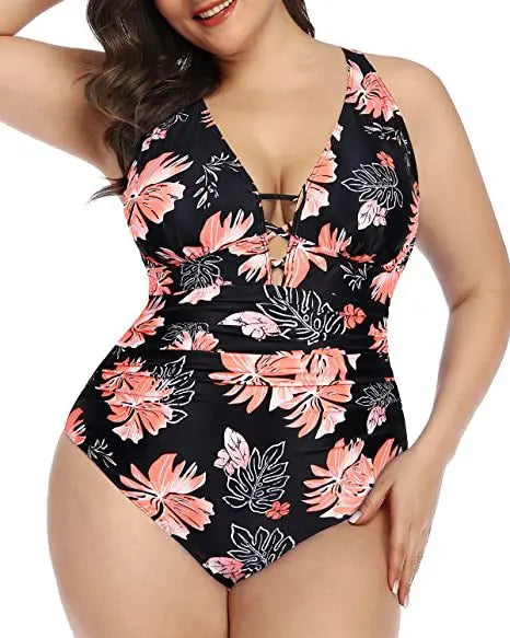 Sienna | Floral Swimsuit – Alluring V-Neckline