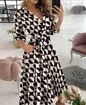 Juliet | Classic V-Neck Midi Dress - Captivating Charm for Formal Affairs