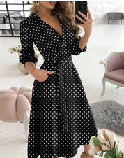 Juliet | Classic V-Neck Midi Dress - Captivating Charm for Formal Affairs