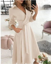 Juliet | Classic V-Neck Midi Dress - Captivating Charm for Formal Affairs