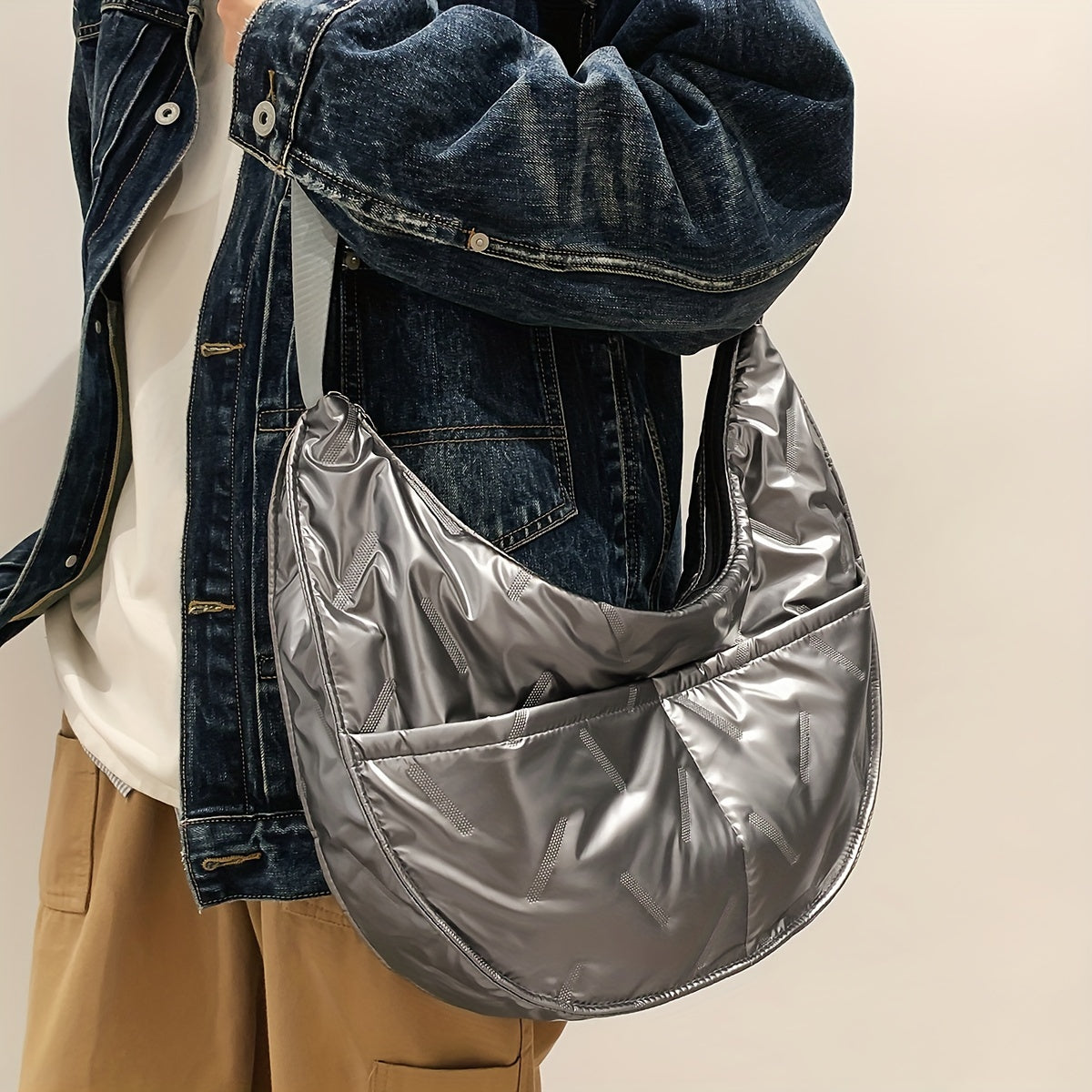 Grey | Cozy Padded Crossbody Bag