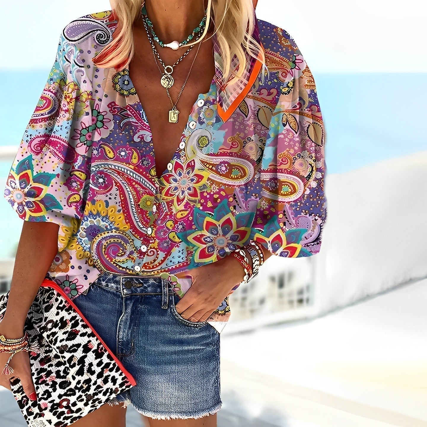 Kim | Mandala Printed Shirt for Women