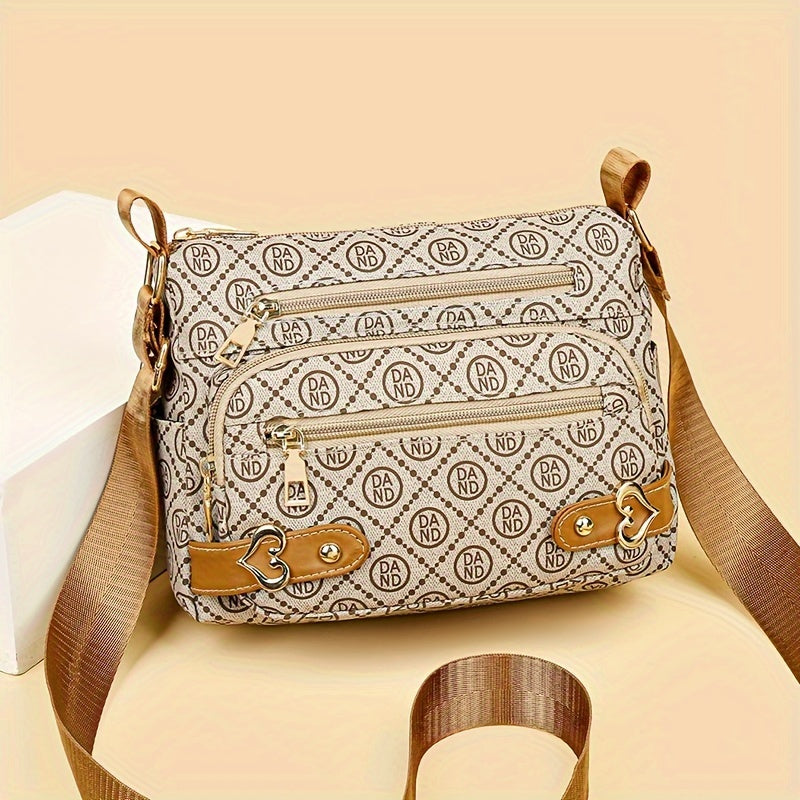 Alayah | Retro Letter Print Crossbody Bag