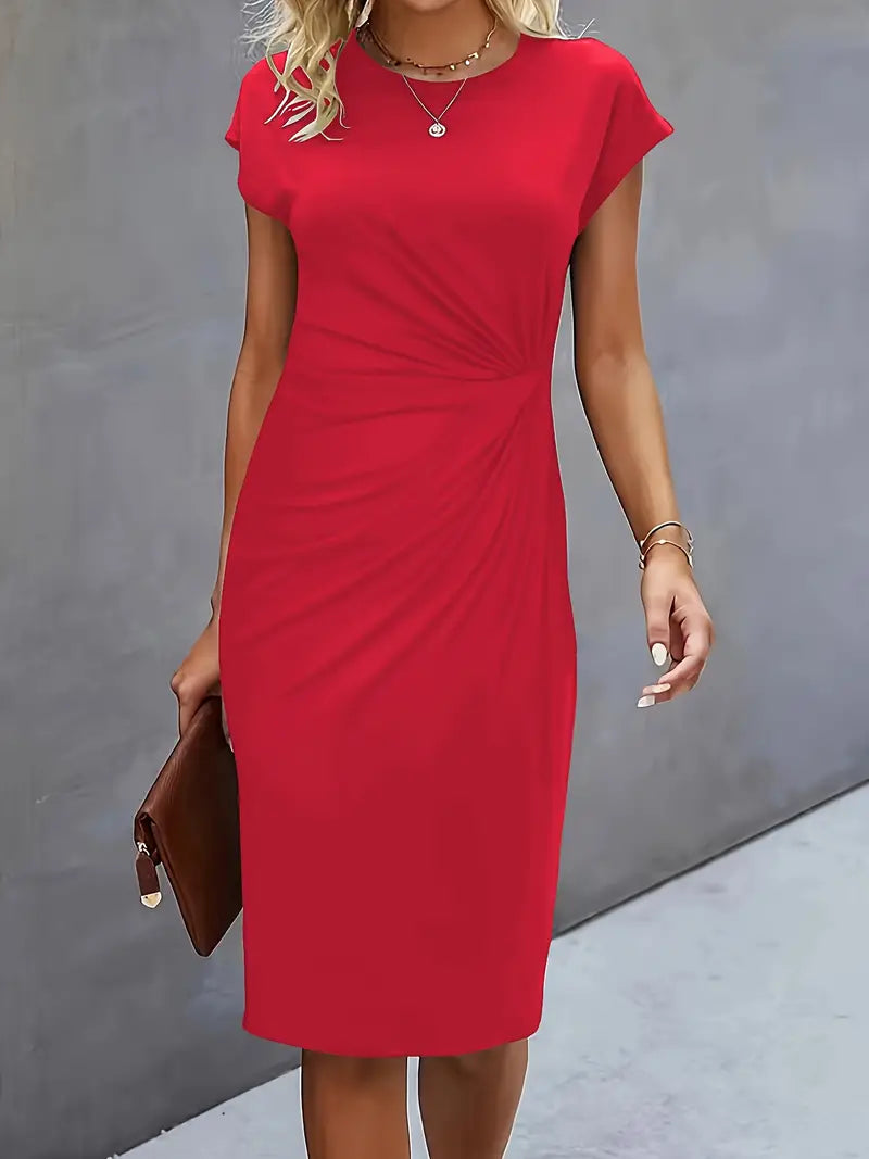 Ava | Chic Crew Neck Dress – Effortless Day-to-Night Sophistication