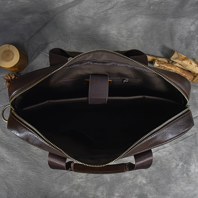 Barrett | Cowhide Leather Crossbody Messenger Work Laptop Handbag