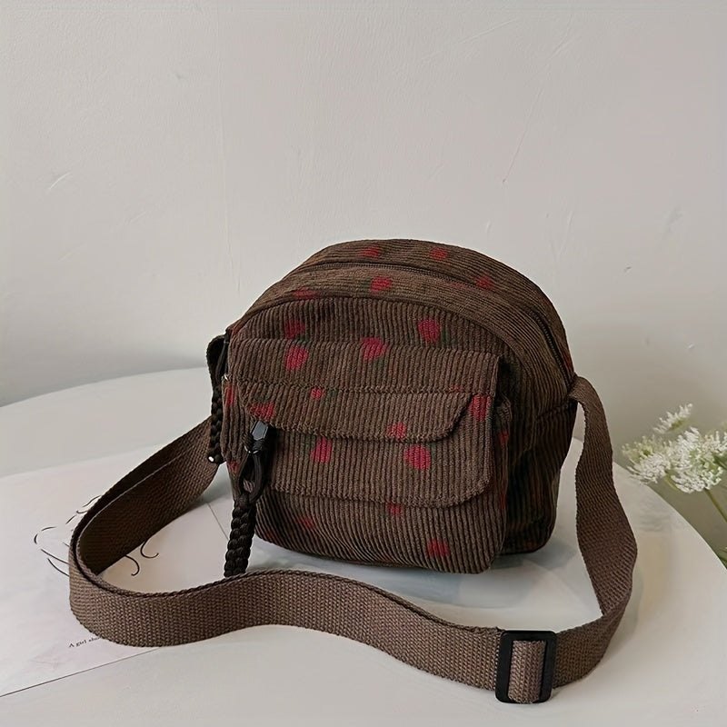 Ellison | Strawberry Delight Corduroy Crossbody Bag