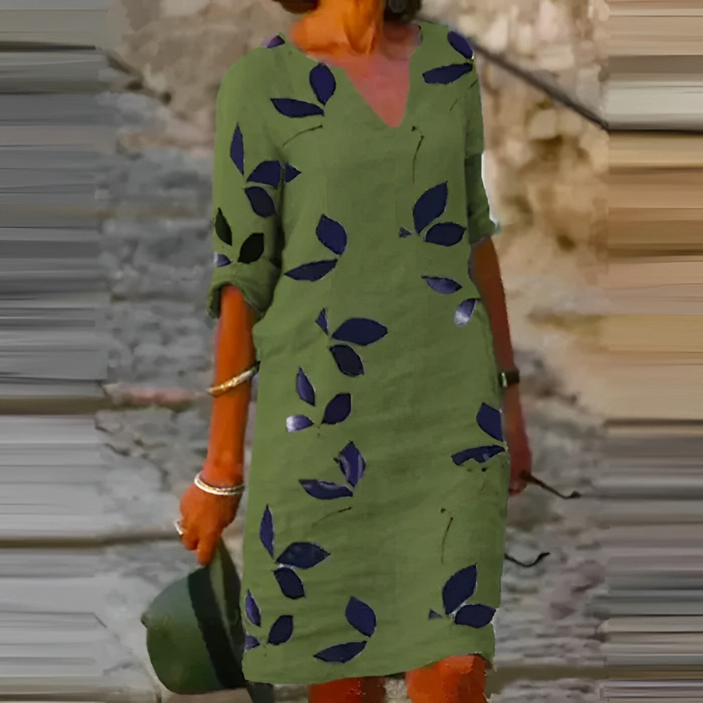 ELIZA | Summer dress with leaf pattern