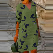 ELIZA | Summer dress with leaf pattern