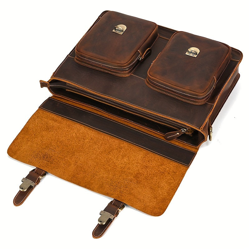 Jesse | Vintage Leather Crossbody Messenger Laptop Handbag