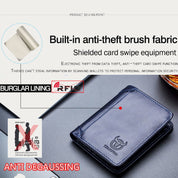 Luxury RFID-Enabled Large Capacity Genuine Leather Bifold Wallet