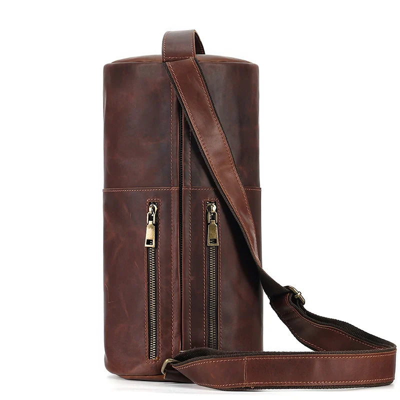James | Vintage Cylinder Leather Crossbody Bag