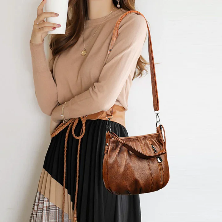 Michaela | Pleated Bucket Crossbody Bag
