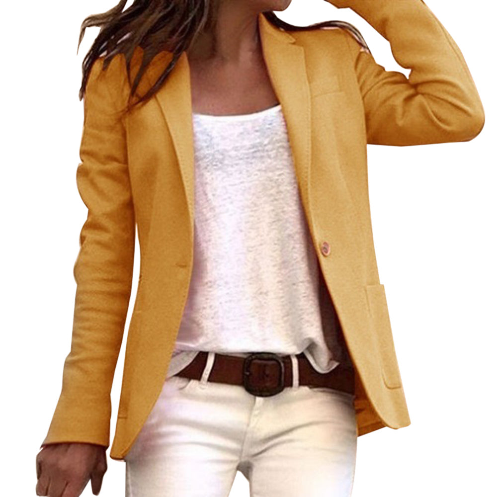 Jarethy | Reversed Button Slim Long Sleeve Women's Blazer