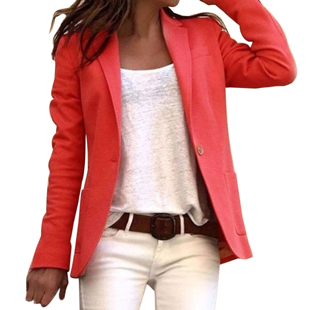 Jarethy | Reversed Button Slim Long Sleeve Women's Blazer